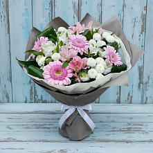 Букет цветов из:  Герберы, Альстромерии и Хризантемы в Никольском Воронежской области