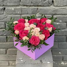 Цветочная композиция из Розы в коробке в Никольском Воронежской области