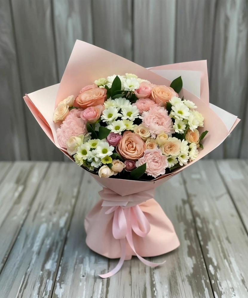 Букет цветов из: Гвоздики, Розы и Хризантемы в Никольском Воронежской области