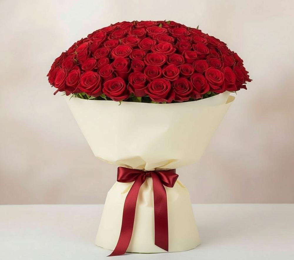 Букет 101 Красная роза Милано в Никольском Воронежской области