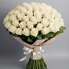 Букет 101 беля роза Белоснежка в Никольском Воронежской области