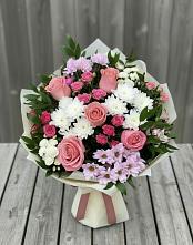 Букет цветов из:  Альстромерии, Гвоздики, Розы и Хризантемы #REPLACE_PRED# Никольском Воронежской области