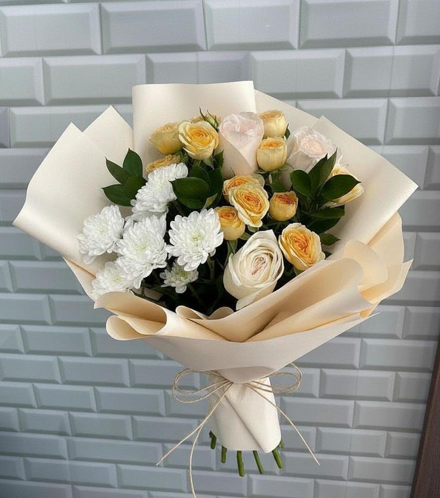 Букет цветов из: Розы и Хризантемы в Никольском Воронежской области