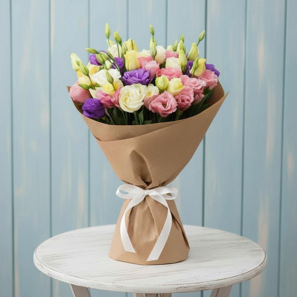 Букет цветов из: Лизиантусы в Никольском Воронежской области