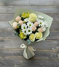Букет цветов из:  Альстромерии, Розы и Хризантемы в Никольском Воронежской области