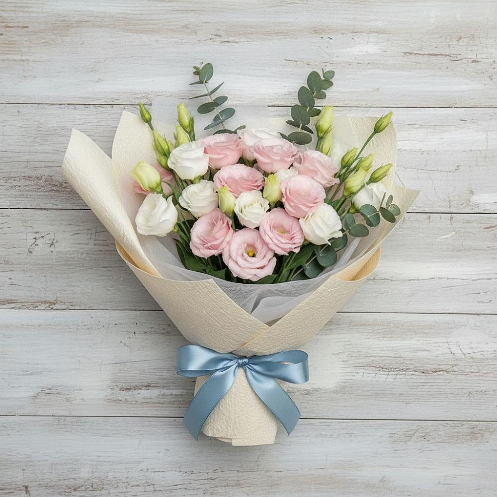 Букет цветов из: Лизиантусы в Никольском Воронежской области